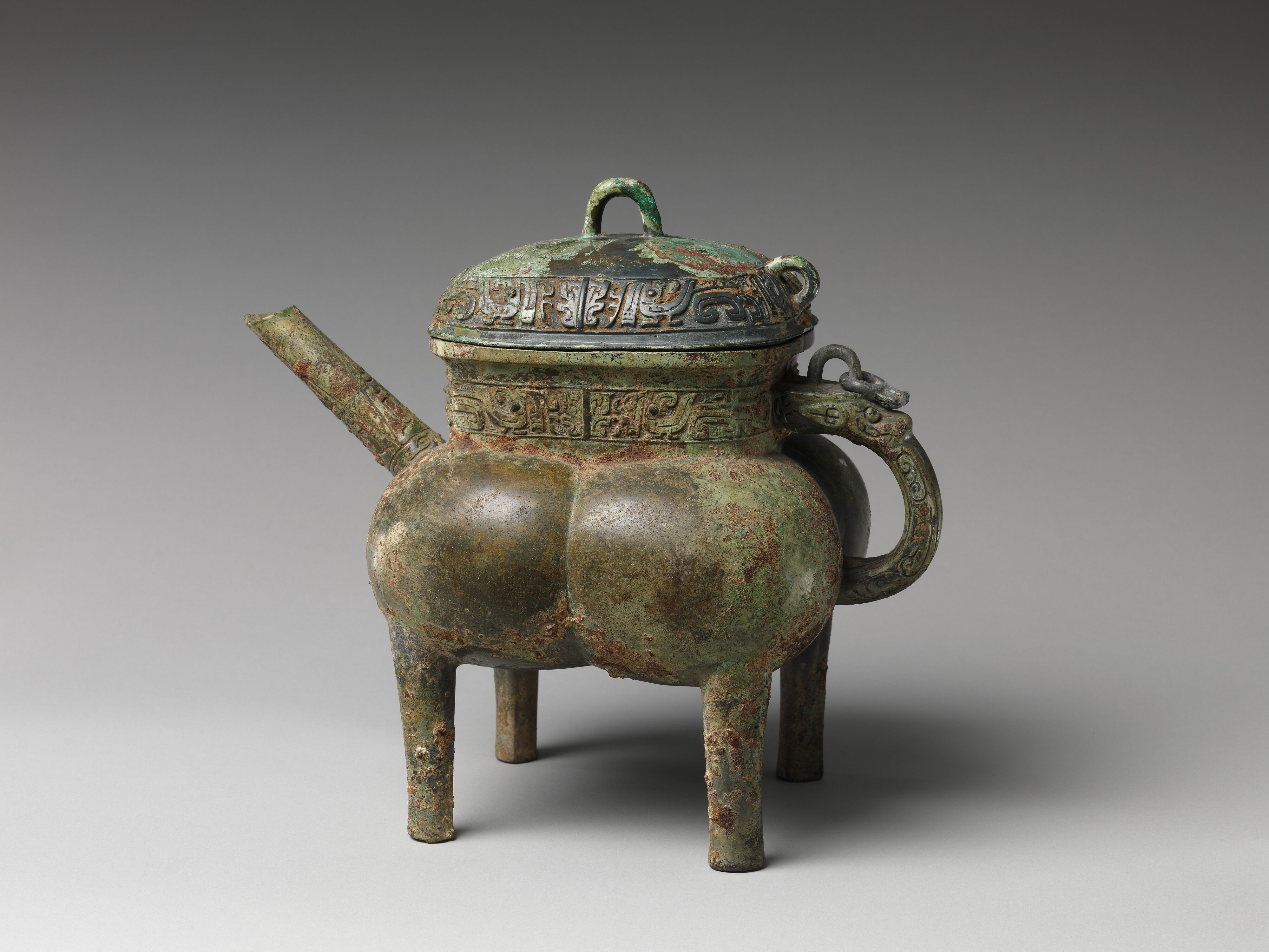 Spouted water container (He - China - Shang (ca. 1600–1046 BCE