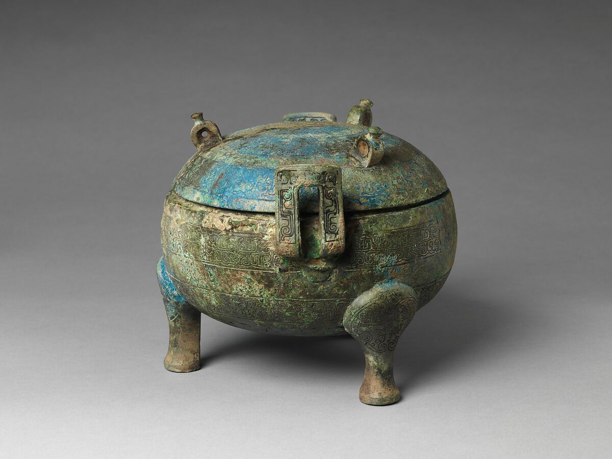 Ritual Tripod Cauldron with Cover (Ding), Bronze, China