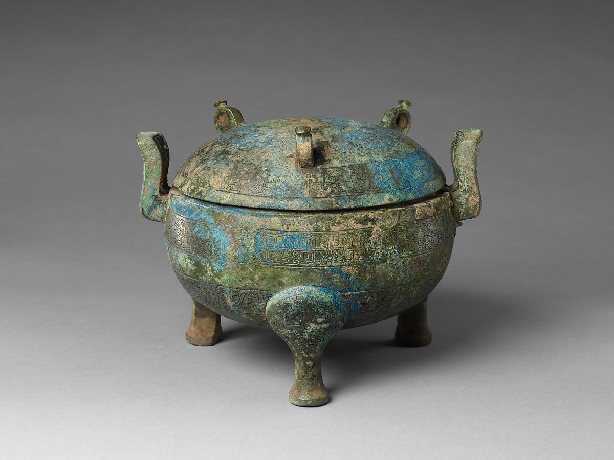 Ritual Tripod Cauldron with Cover (Ding), Bronze, China