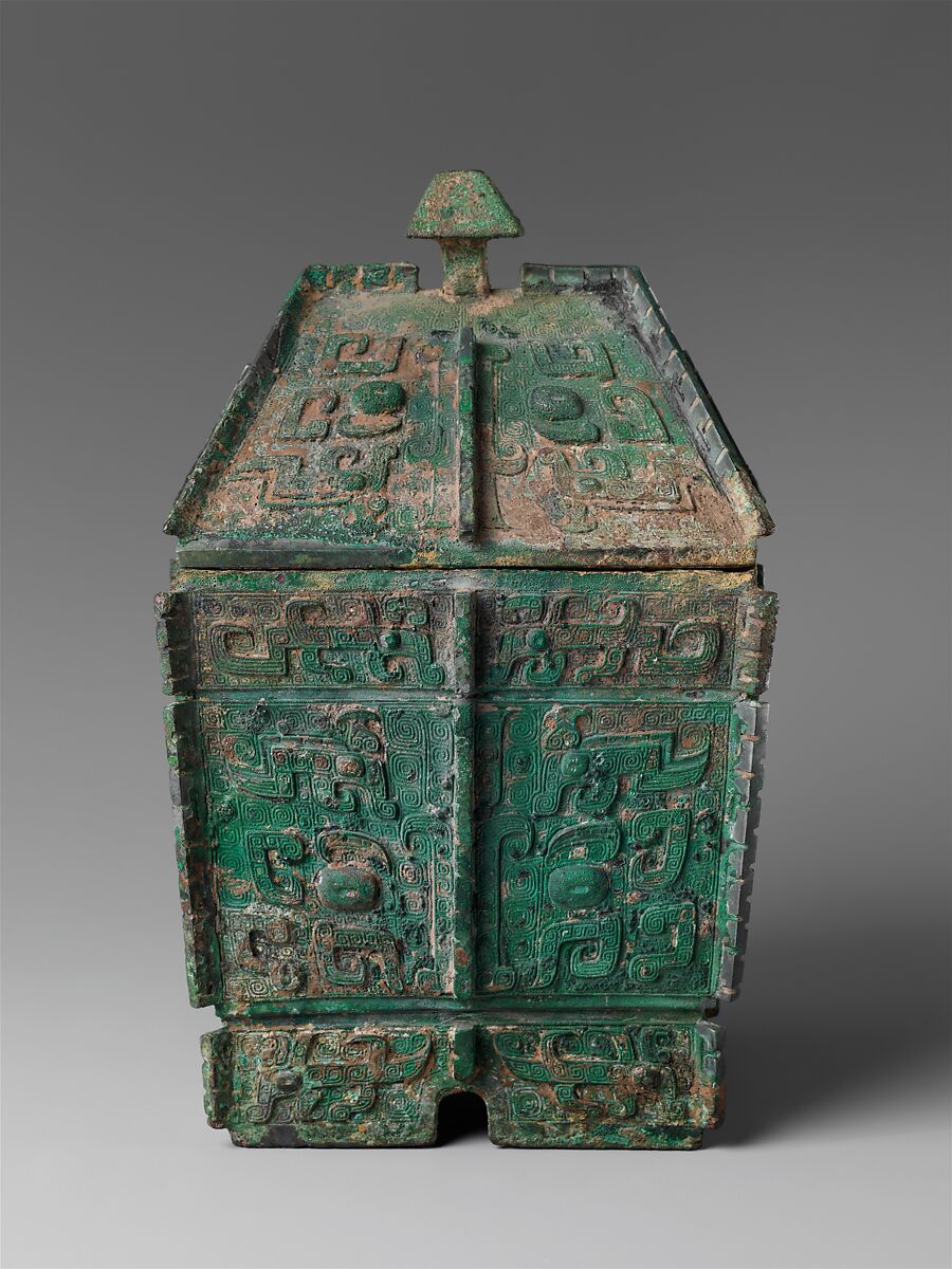 Rectangular wine container (fangyi), Bronze, China