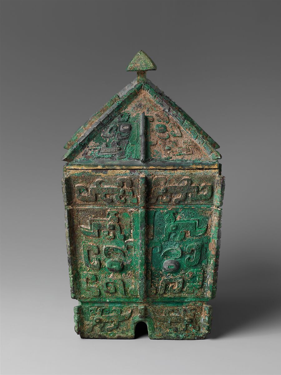 Rectangular wine container (fangyi), Bronze, China