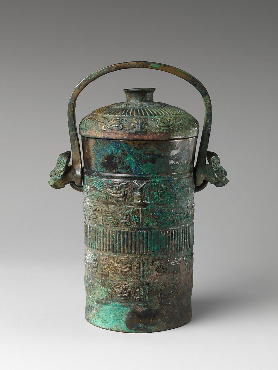 Wine container with handle (you), Bronze, China 