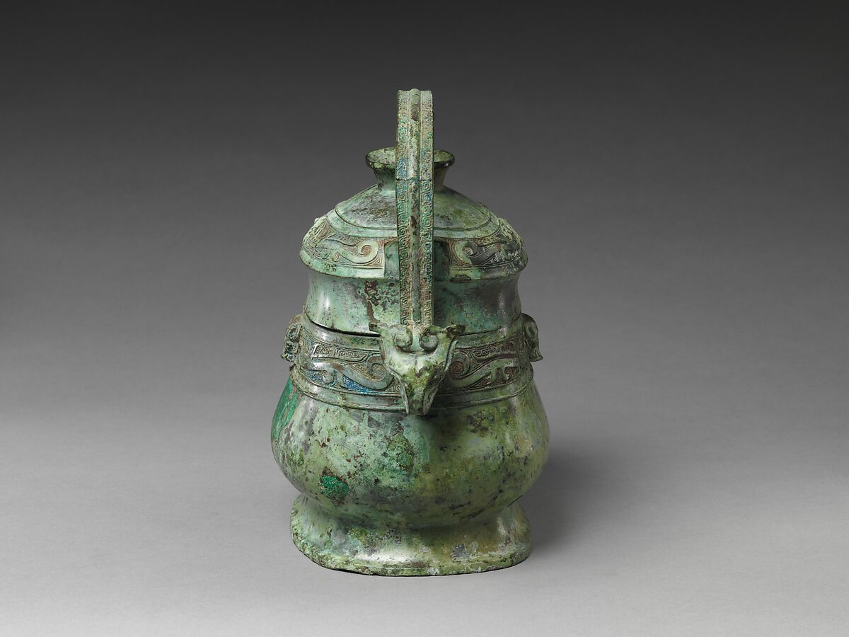 Wine container with handle (you), Bronze, China