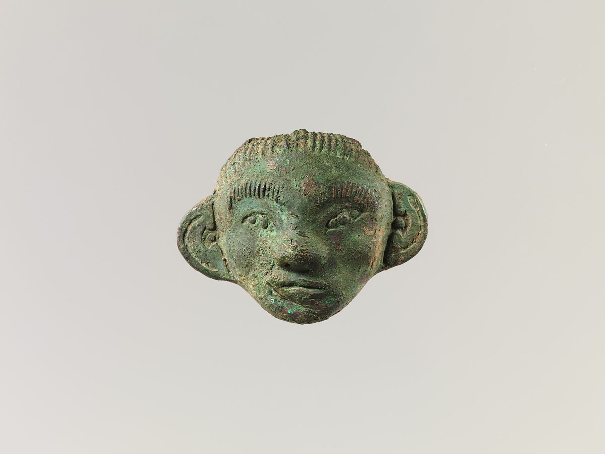 Mounting in Form of a Human Mask, Bronze, China