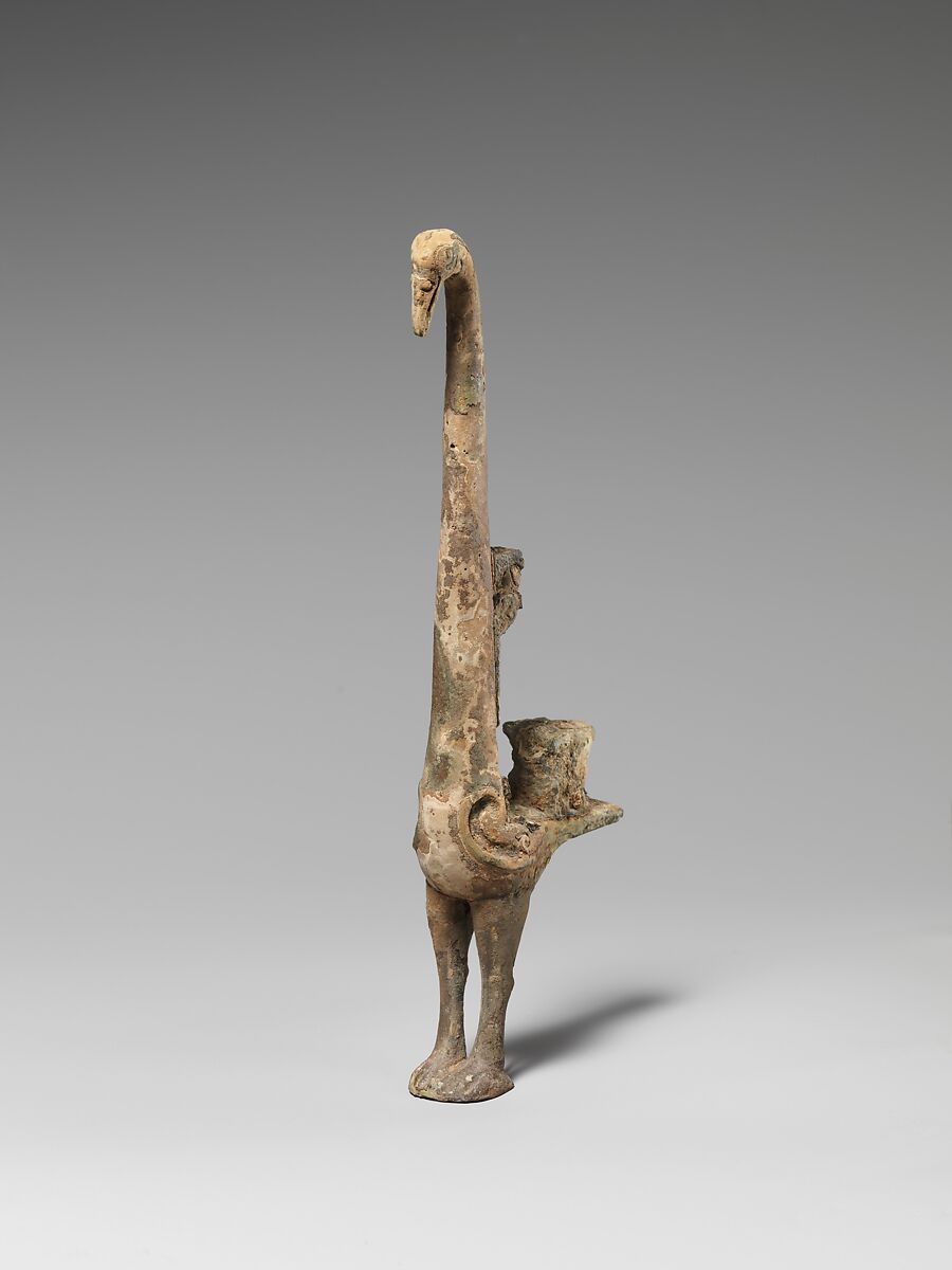 Vessel leg in the form of a bird, Bronze, China 