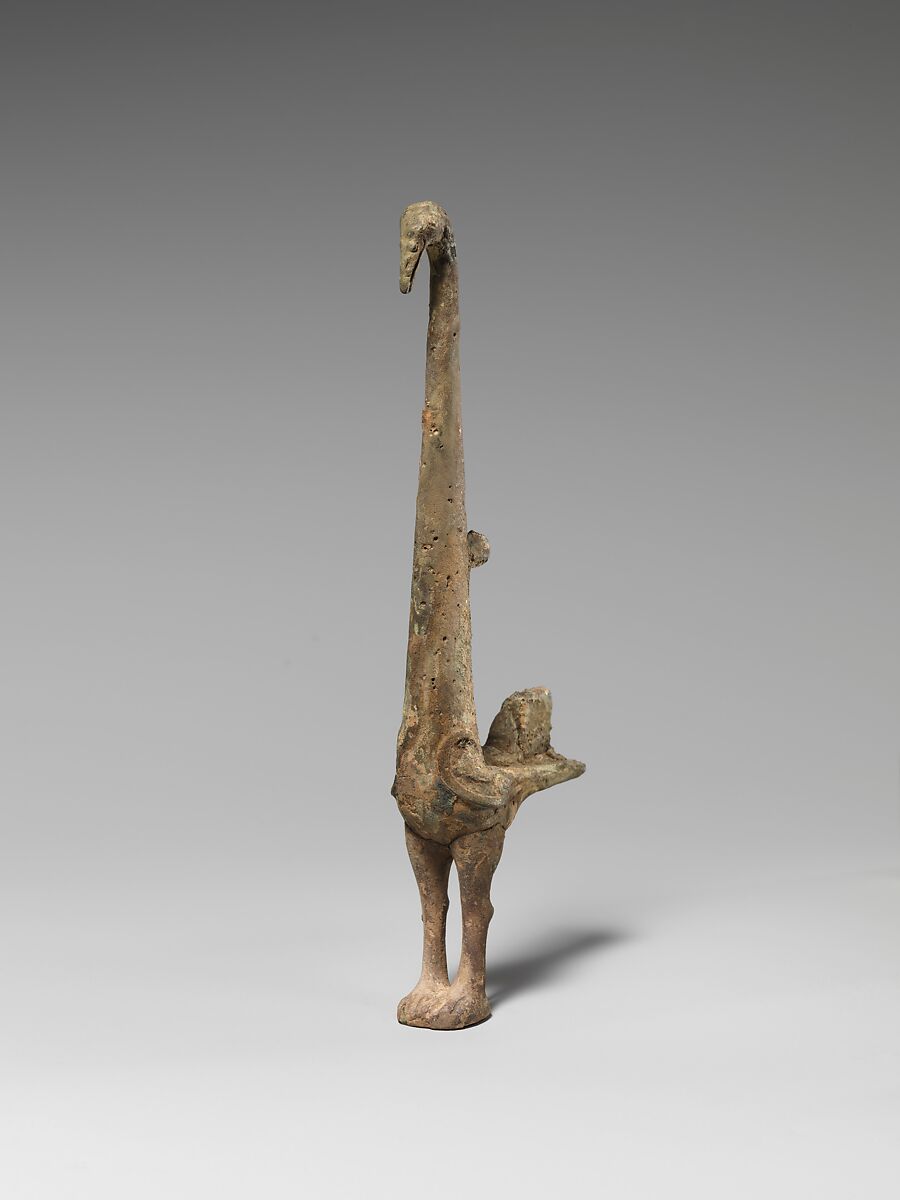 Vessel leg in the form of a bird, Bronze, China 