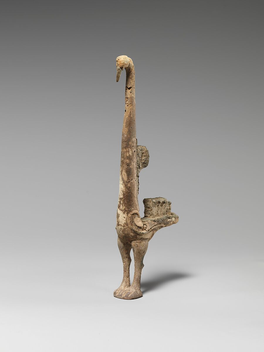 Vessel leg in the form of a bird, Bronze, China 