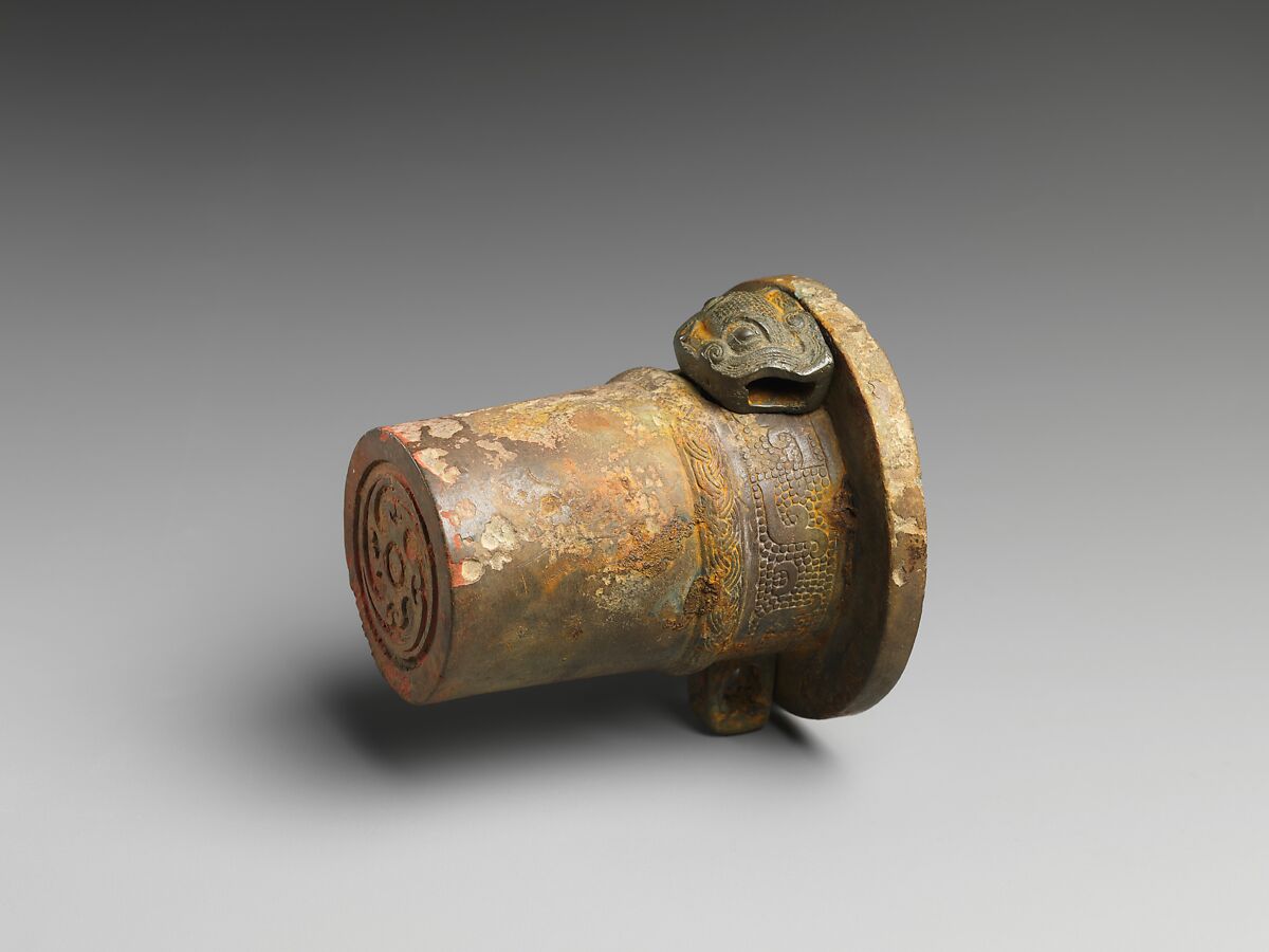 Chariot axle cap with pin, Bronze, China 