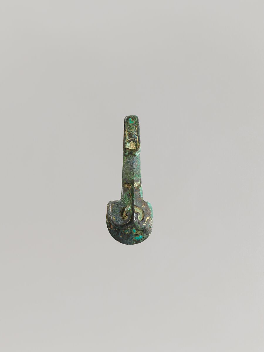 Belt hook, Bronze inlaid with gold, China 