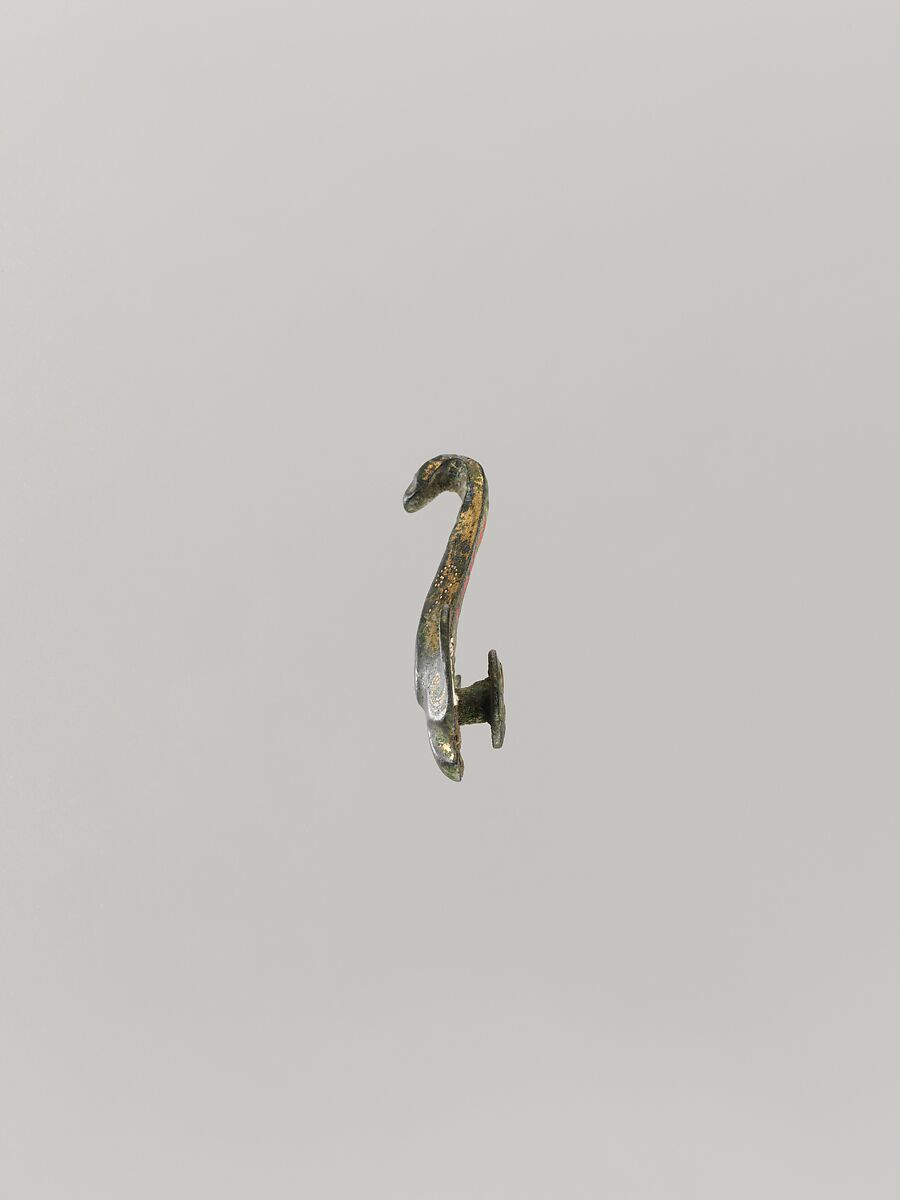 Belt hook, Bronze inlaid with gold and turquoise, China