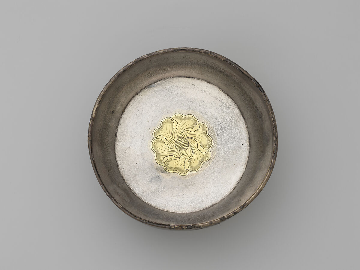 Bowl with Flower, Silver with chased decoration and gilding, China