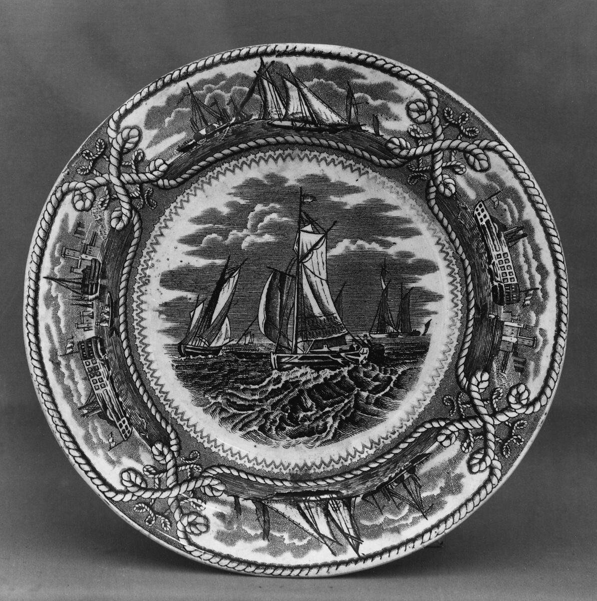 Plate, G. L. Ashworth &amp; Bros. Ltd. (active ca. 1862–present), Earthenware, transfer-printed, British (American market) 