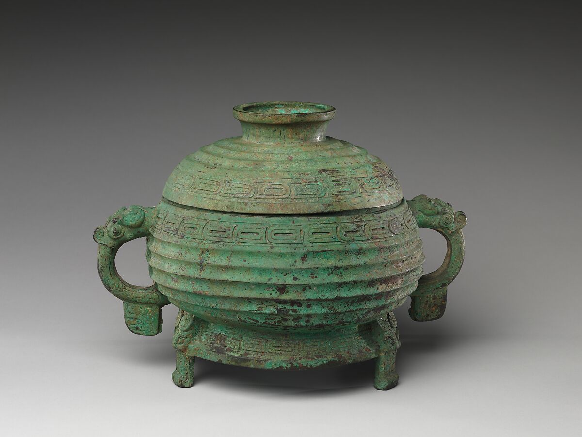 Grain serving vessel (Gui), Bronze, China 