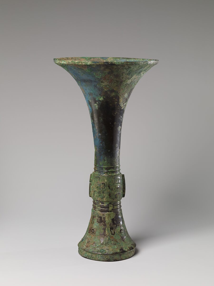Wine beaker (gu), Bronze, China 