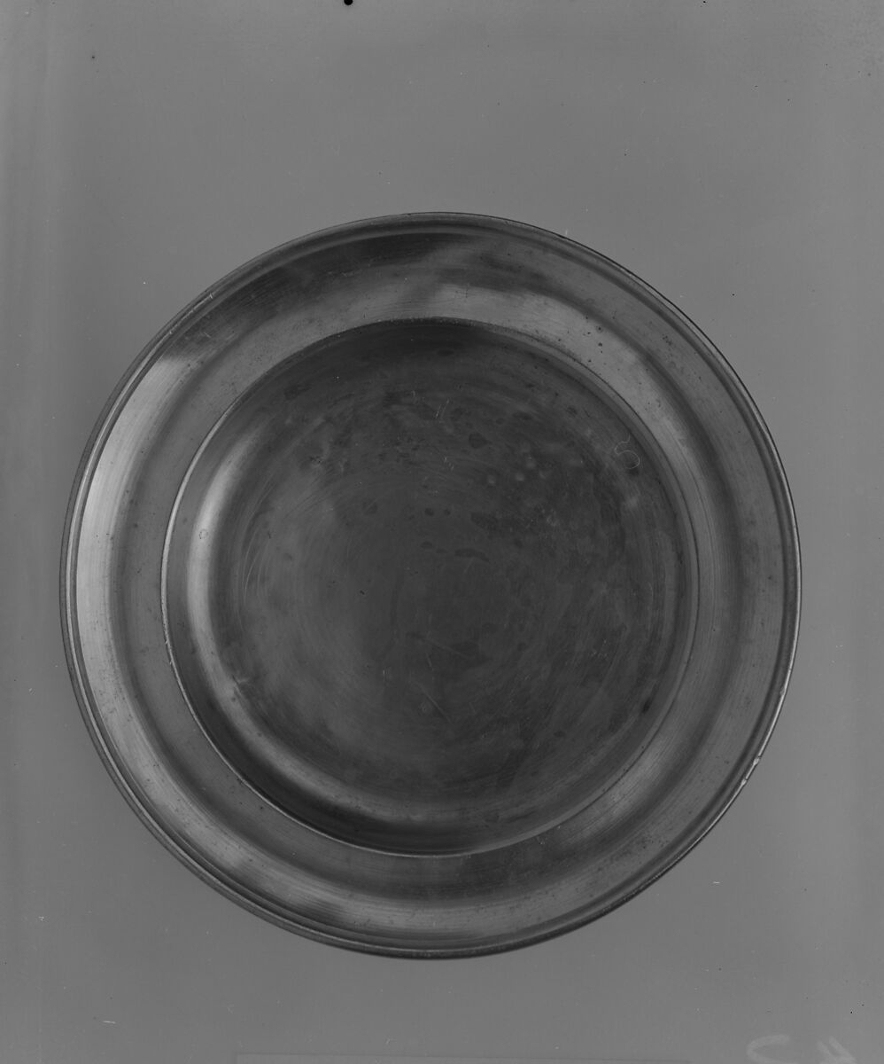 Plate, Attributed to Benjamin Harbeson Jr. (1763–1824), Pewter, American 