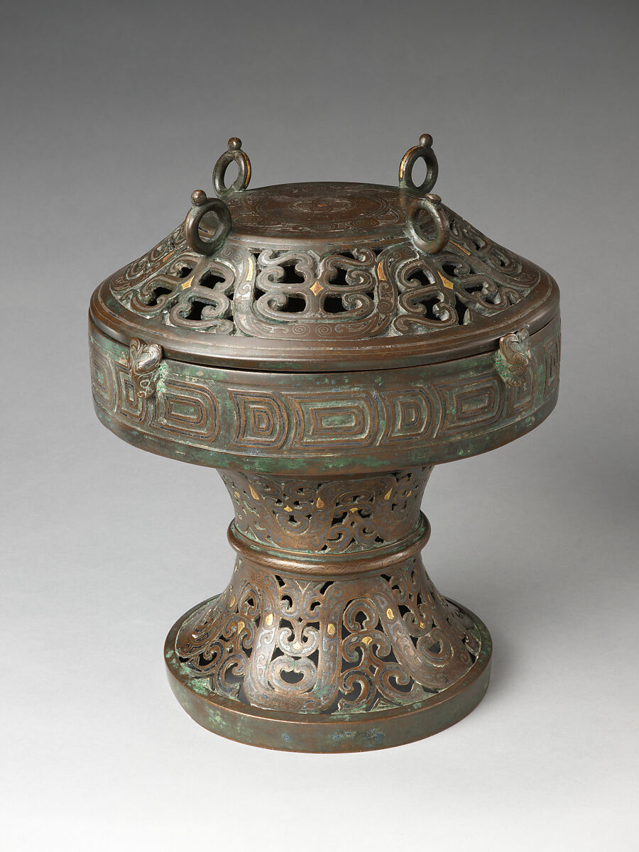 Ritual Offering Vessel, Bronze with silver and gold inlay over copper, China
