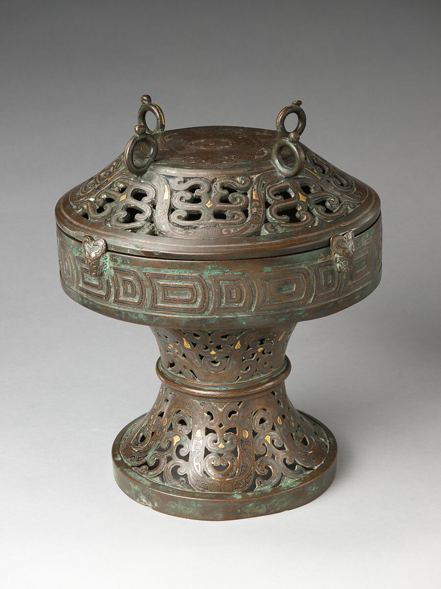 Ritual Offering Vessel, Bronze with silver and gold inlay over copper, China