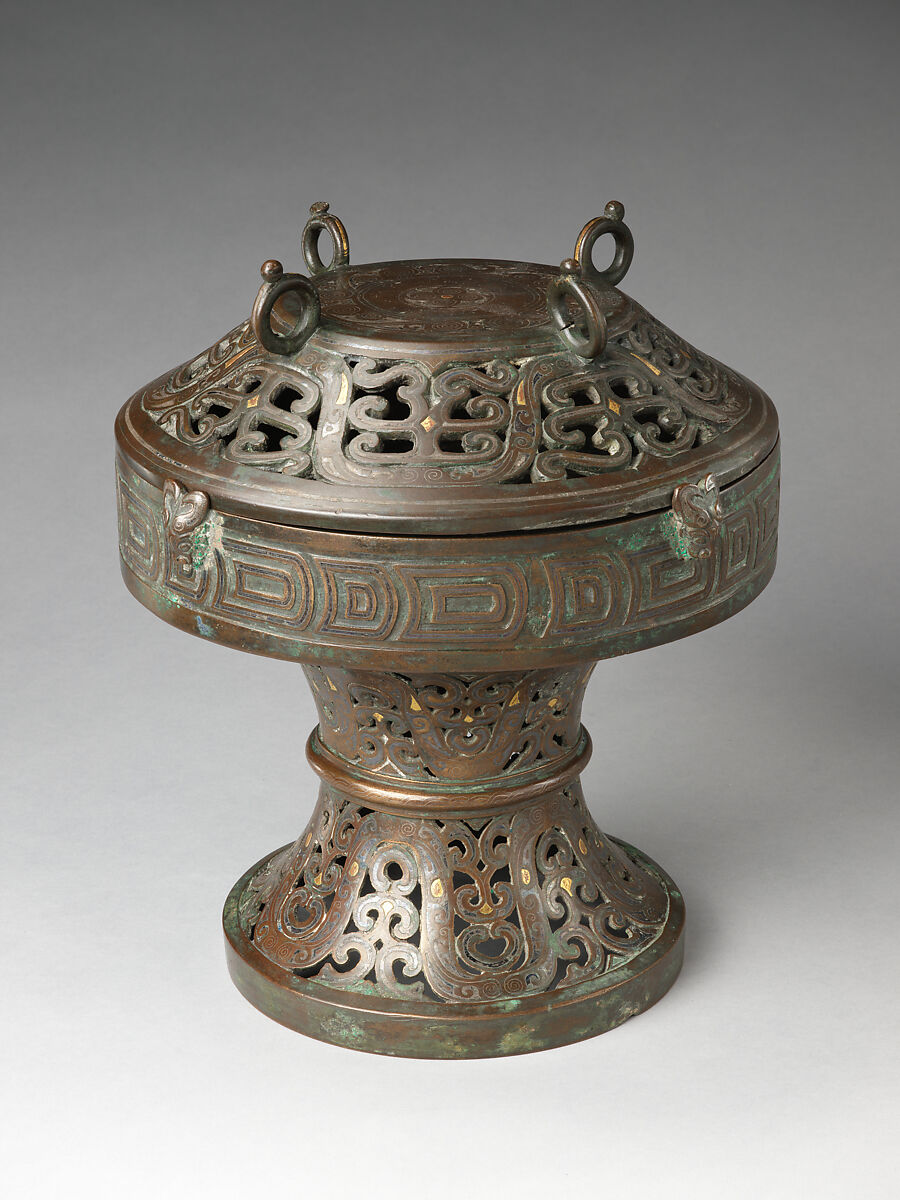 Ritual Offering Vessel, Bronze with silver and gold inlay over copper, China