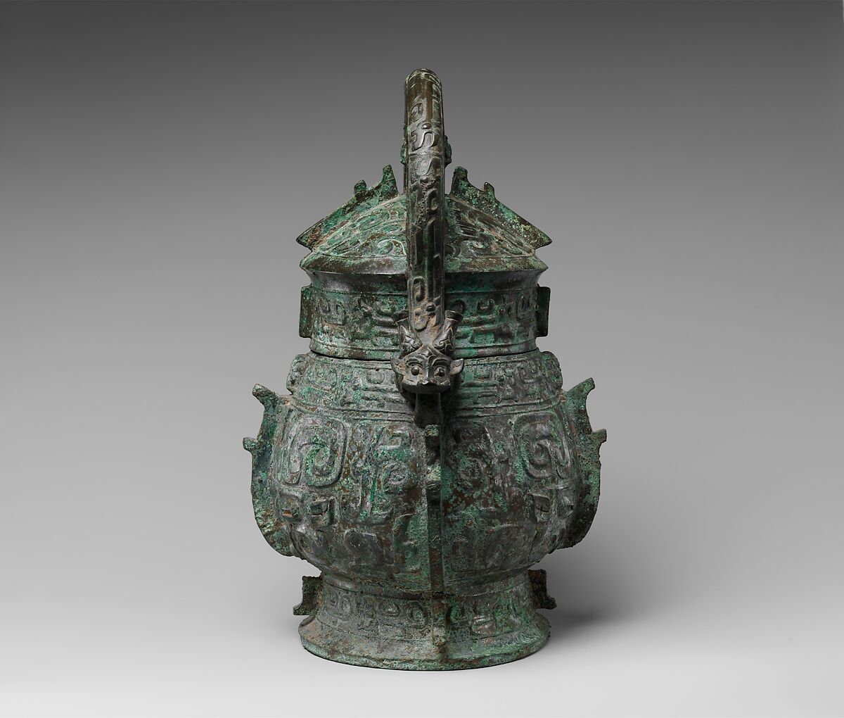 Wine container with handle (you), Bronze, China
