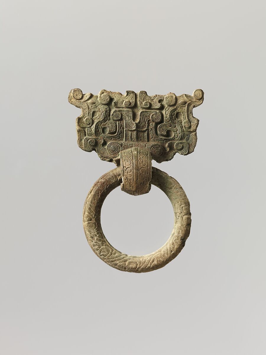 Ring Handle with Mask, Bronze, China 