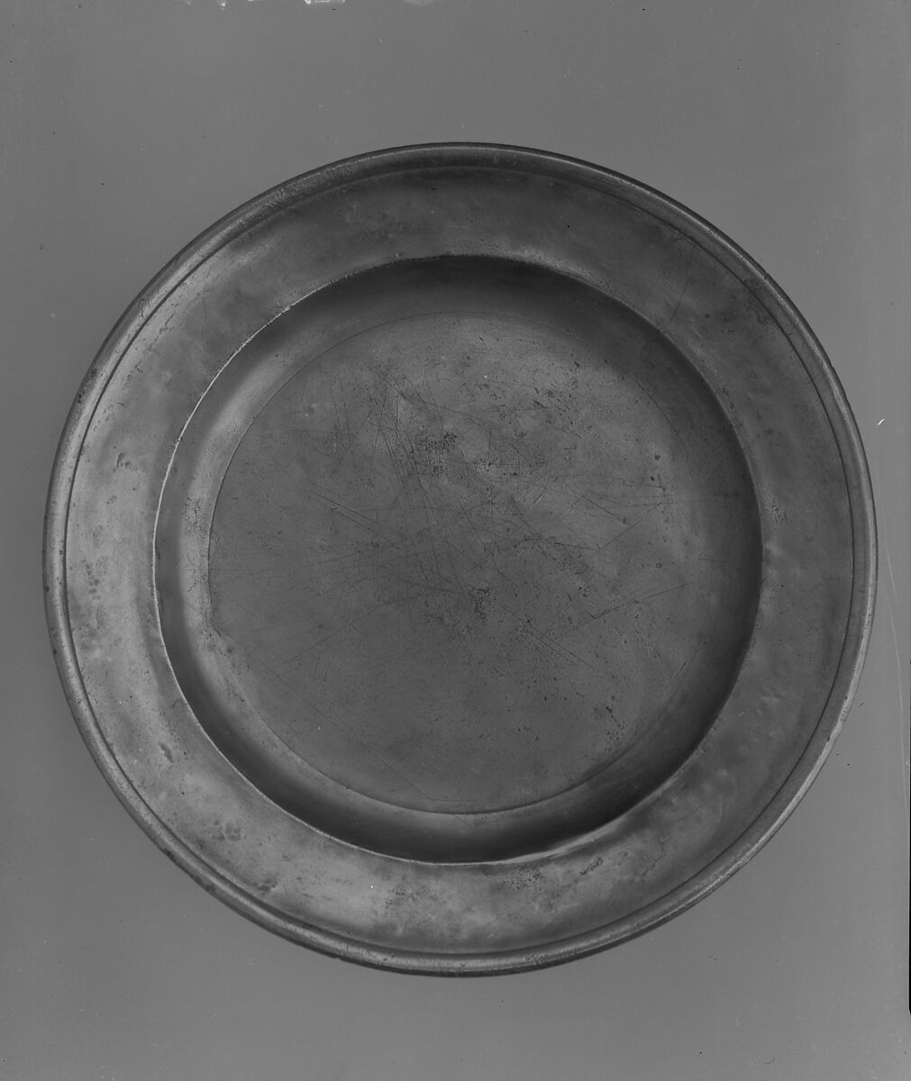 Plate, J. and D. Hinsdale (active 1810–26), Pewter, American 