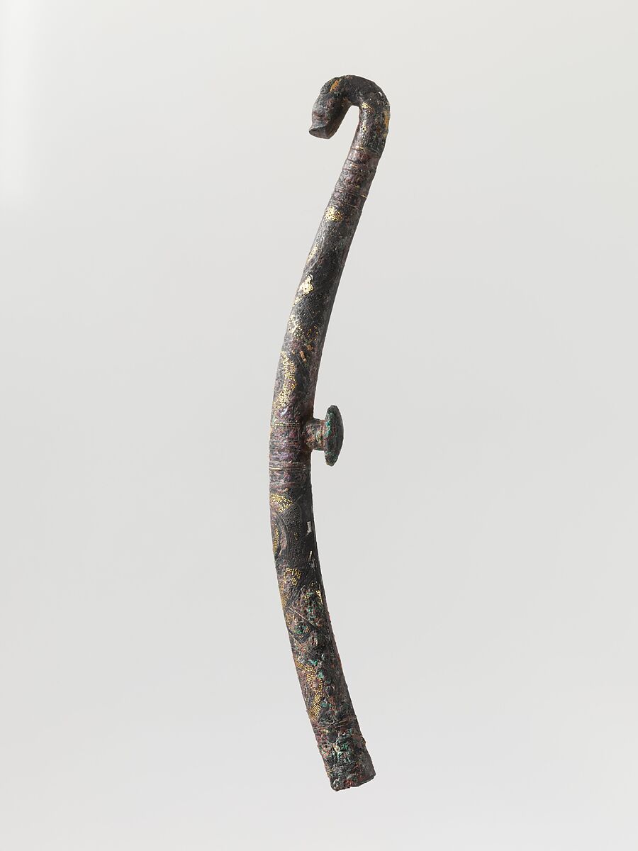 Belt hook, Bronze inlaid with gold and silver, China