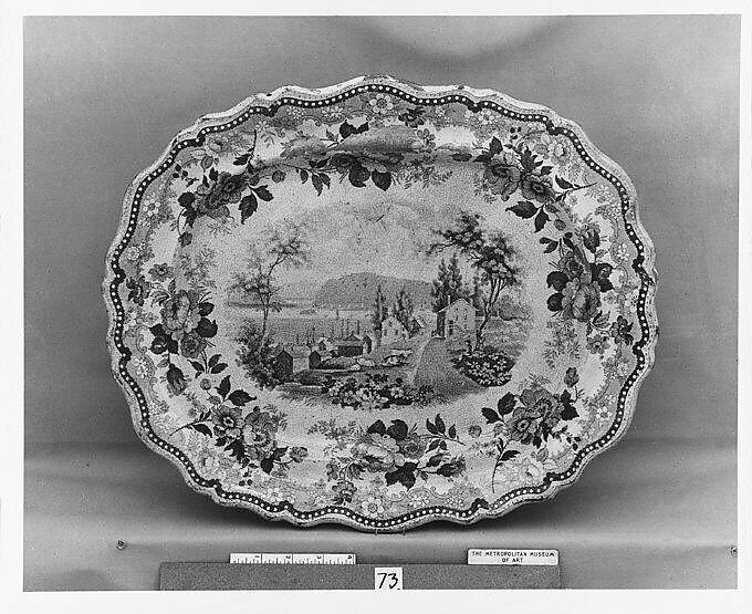 Platter, Job &amp; John Jackson (active 1831–35), Earthenware, transfer-printed, British (American market) 