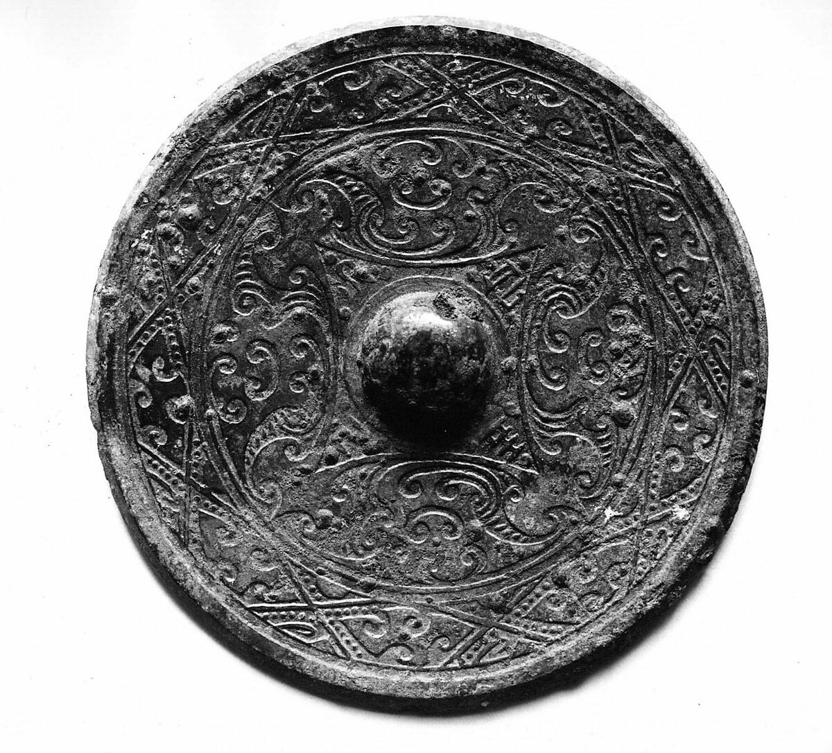 Mirror with quatrefoil design, Bronze, China