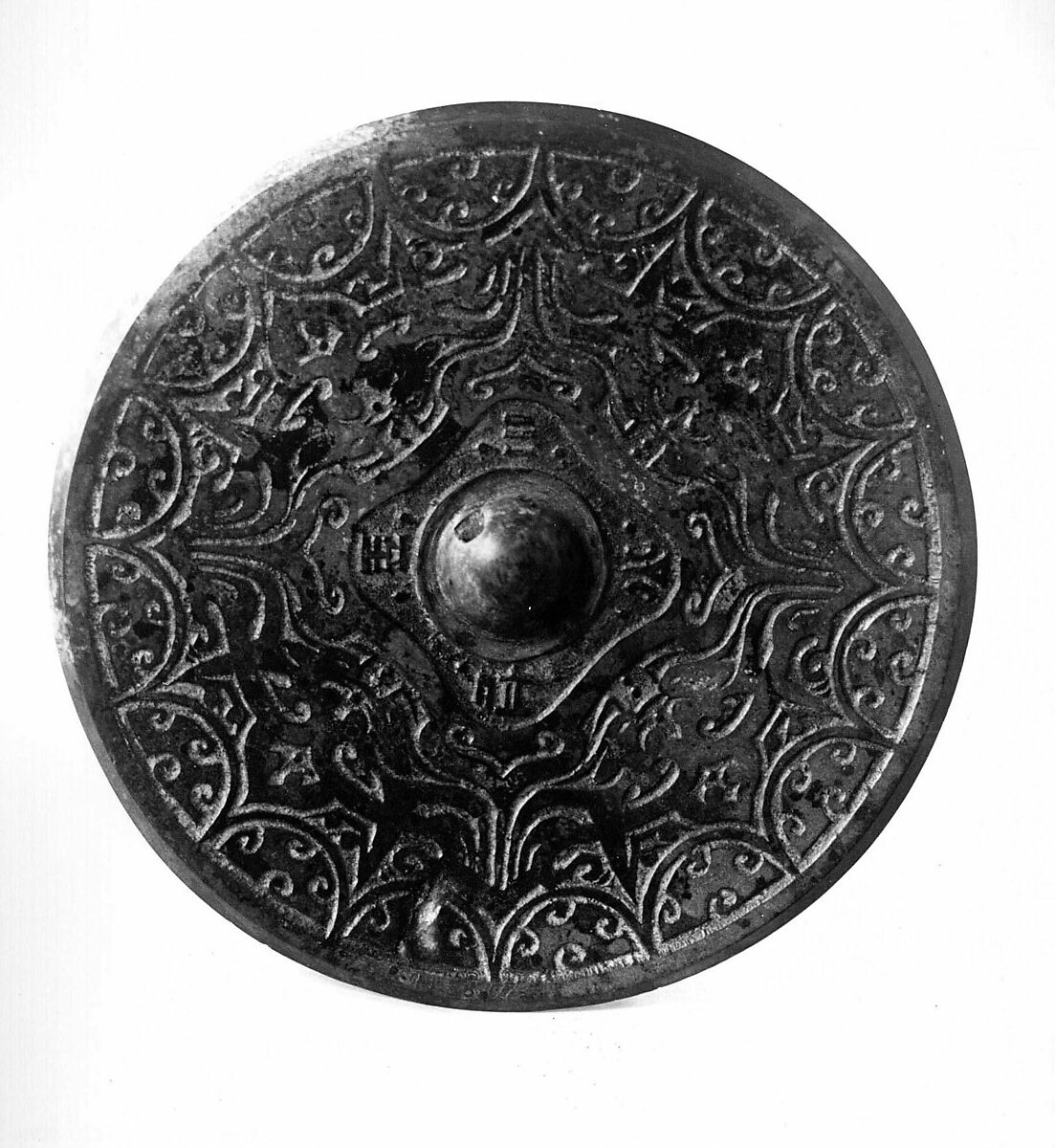 Mirror with quatrefoil design, Bronze, China
