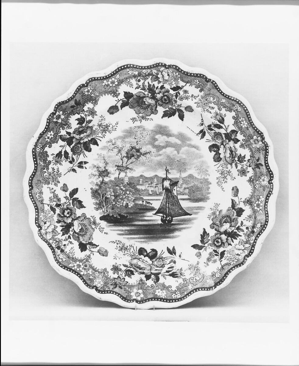 Plate, Job &amp; John Jackson (active 1831–35), Earthenware, transfer-printed, British (American market) 