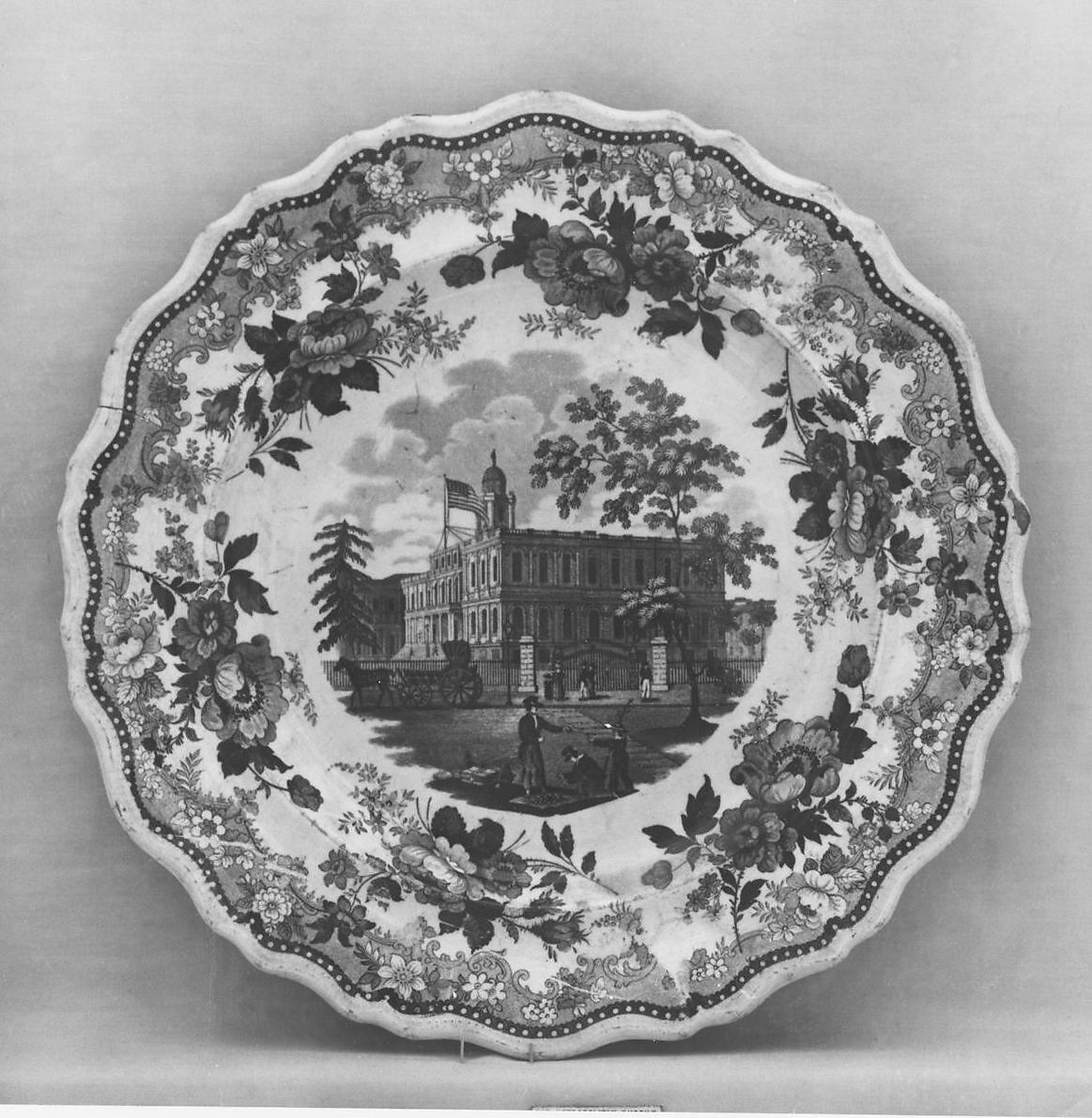 Plate, Job &amp; John Jackson (active 1831–35), Earthenware, transfer-printed, British (American market) 