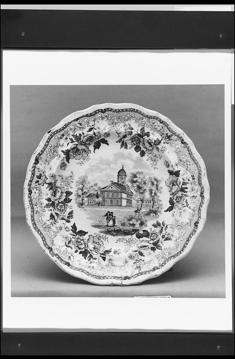 Plate, Job &amp; John Jackson (active 1831–35), Earthenware, transfer-printed, British (American market) 