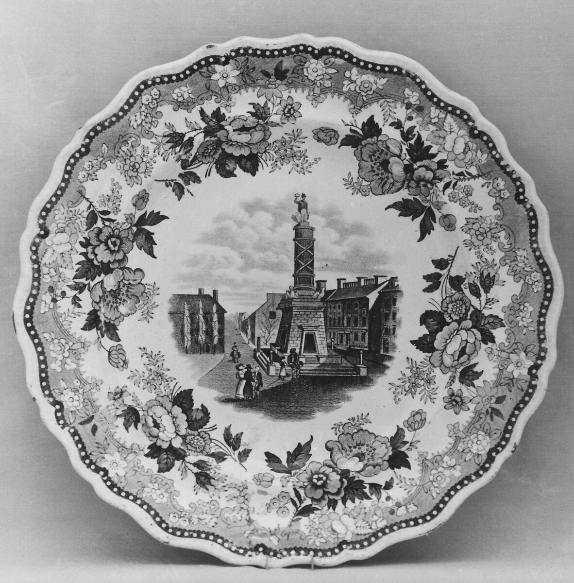 Plate, Job &amp; John Jackson (active 1831–35), Earthenware, transfer-printed, British (American market) 