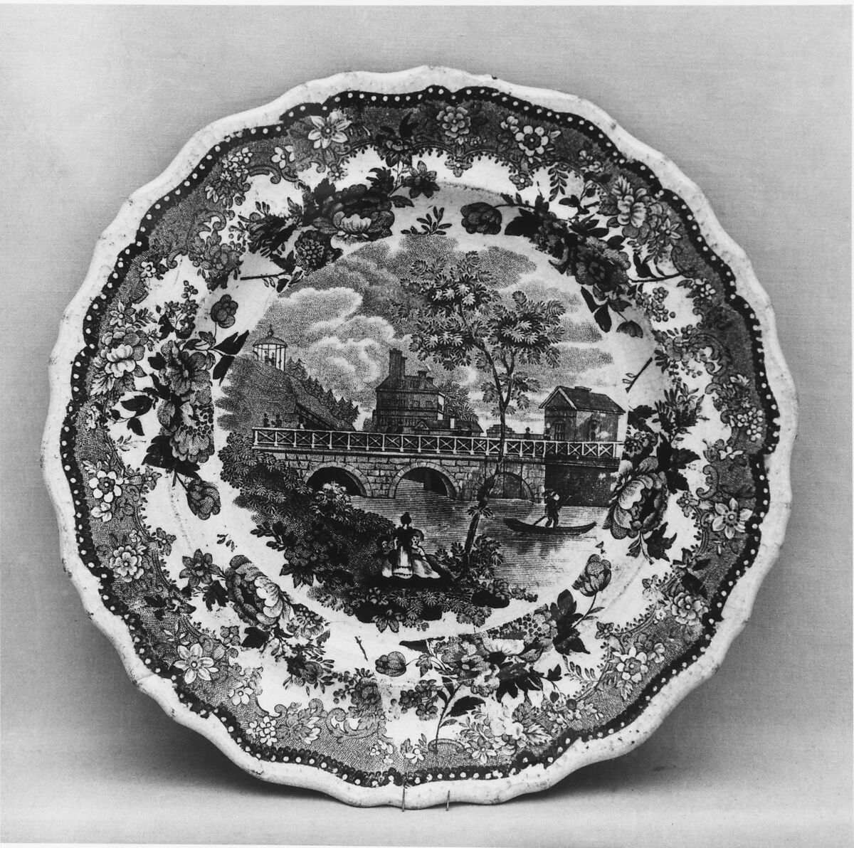 Plate, Job &amp; John Jackson (active 1831–35), Earthenware, transfer-printed, British (American market) 