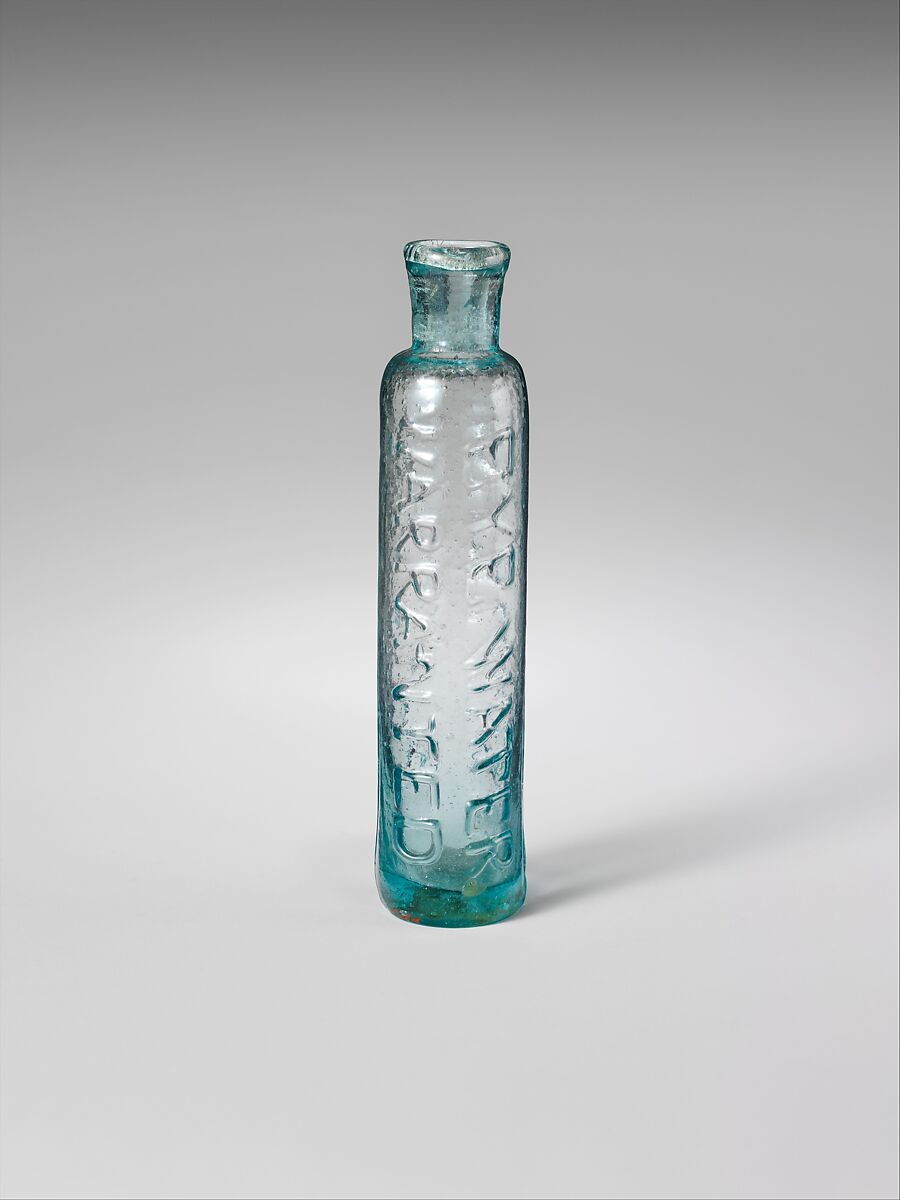 Bottle, Free-blown glass, American