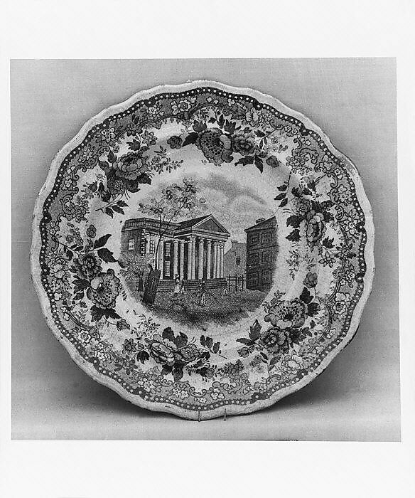 Plate, Job &amp; John Jackson (active 1831–35), Earthenware, transfer-printed, British (American market) 