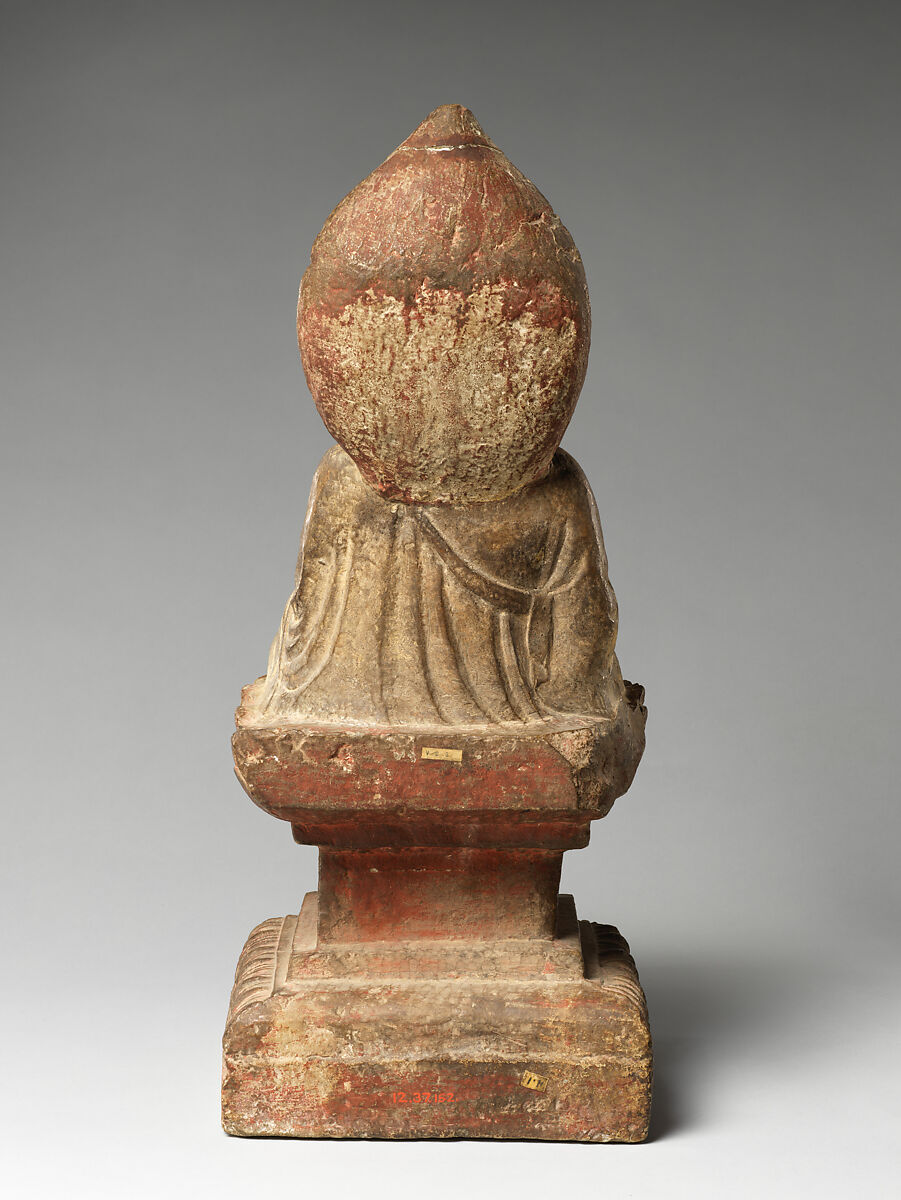 Seated Amida, Stone, paint traces, China