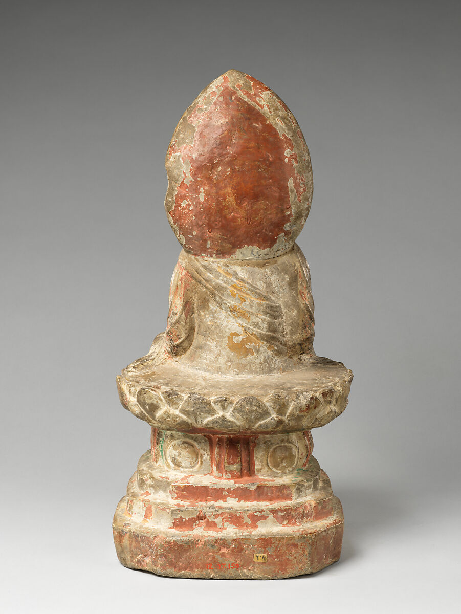 Seated Amida, Marble, paint traces, China