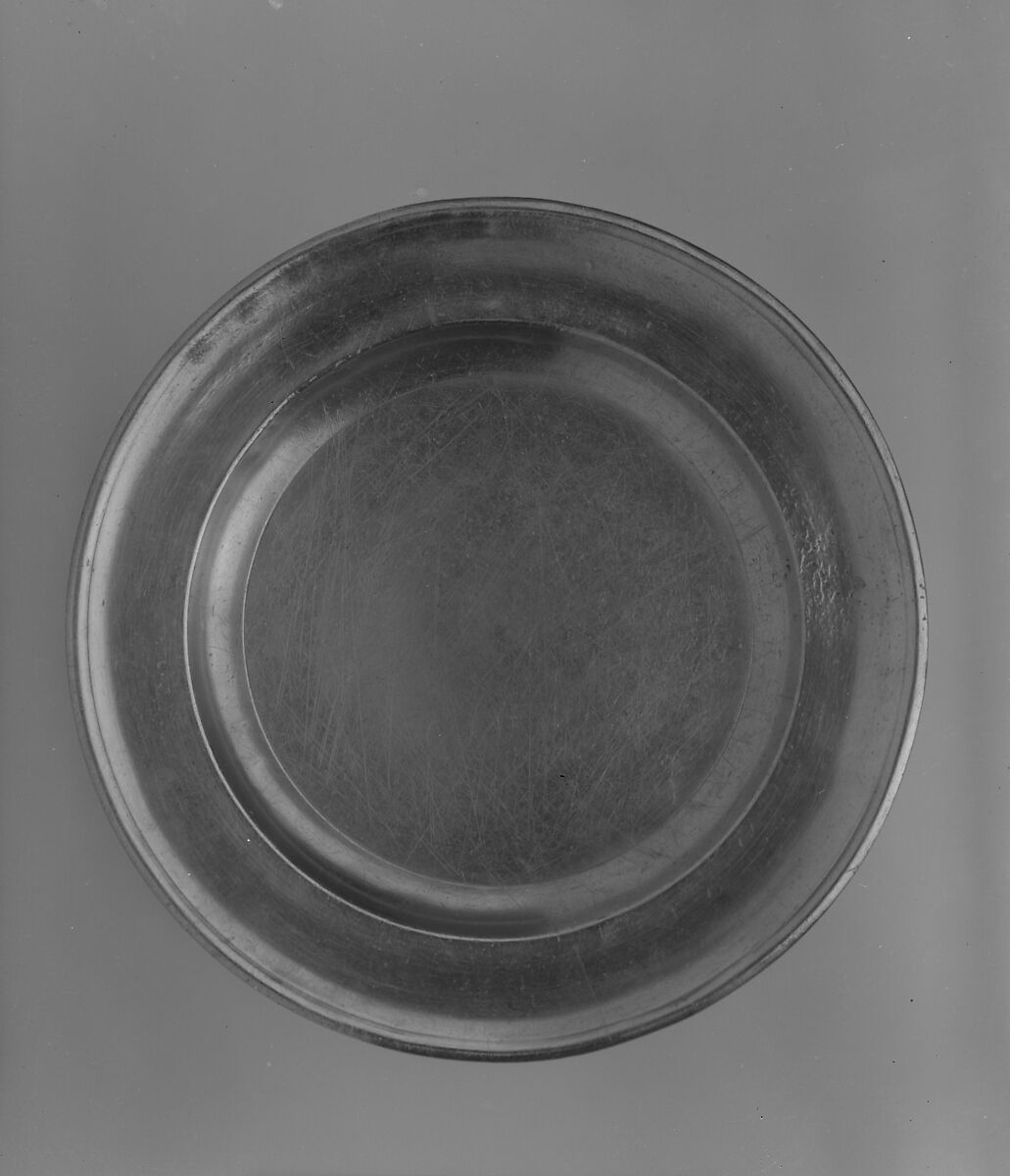 Plate, Jehiel Johnson (ca. 1784–1833), Pewter, American 