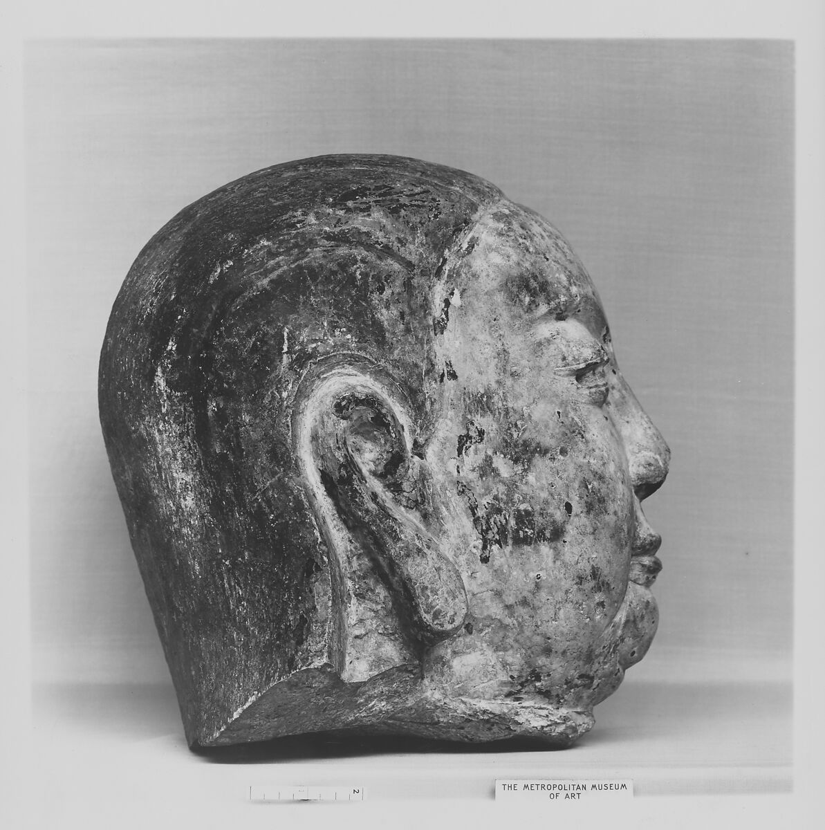 Head of Buddha, Stone, originally painted and gilded, China