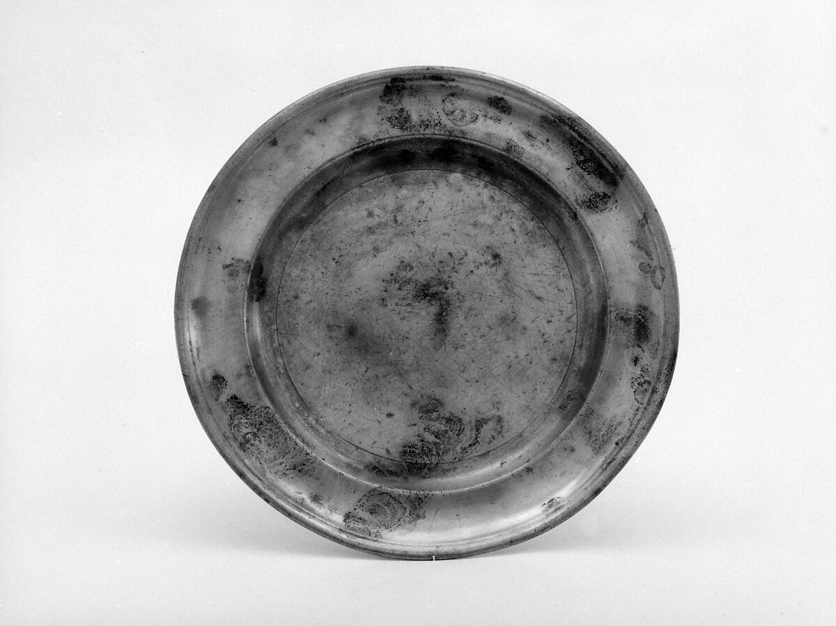 Plate, Samuel Kilbourn (before 1794–1839), Pewter, American 