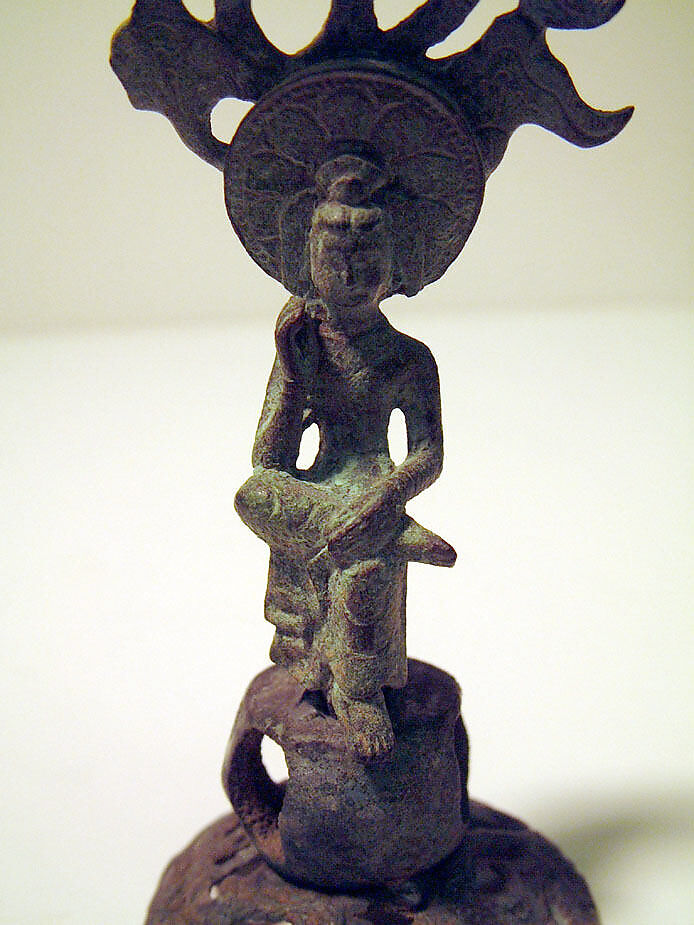 Seated bodhisattva in pensive pose, Bronze, China