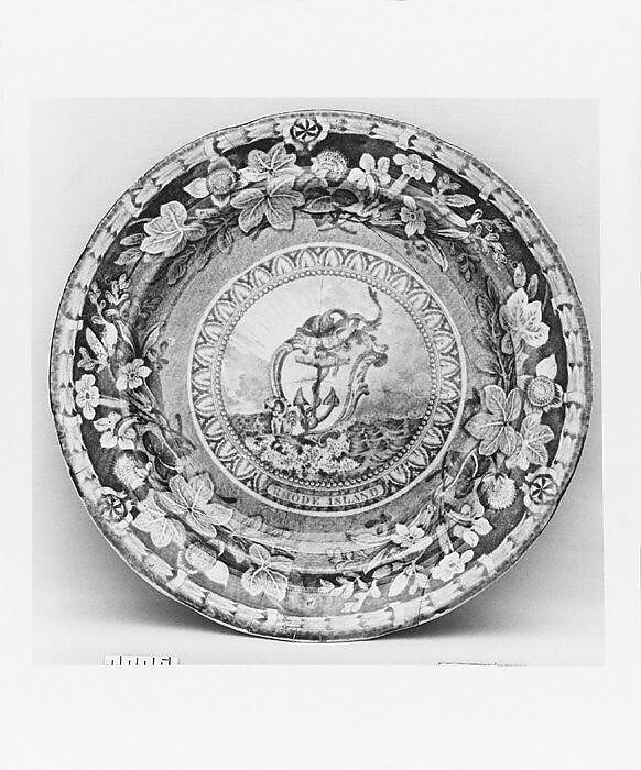 Plate, Thomas Mayer (active ca. 1826–38), Earthenware, transfer-printed, British (American market) 