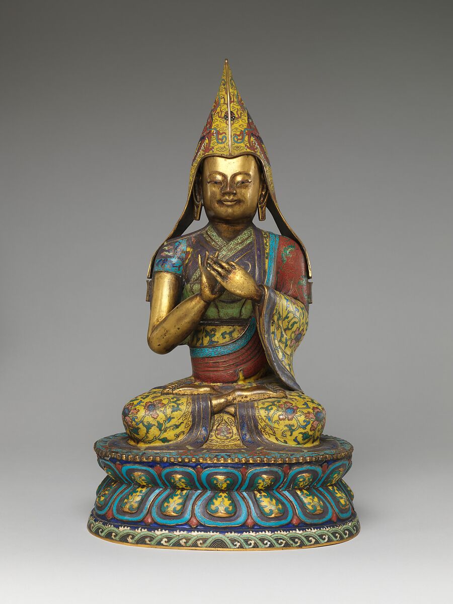 Figure of a Lama, Cloisonné enamel on copper, China