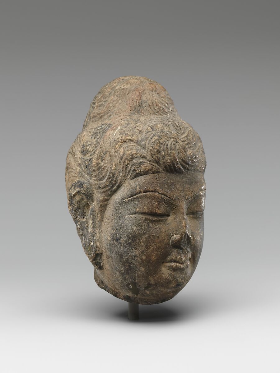 Head of Buddha, Limestone with traces of pigment, China