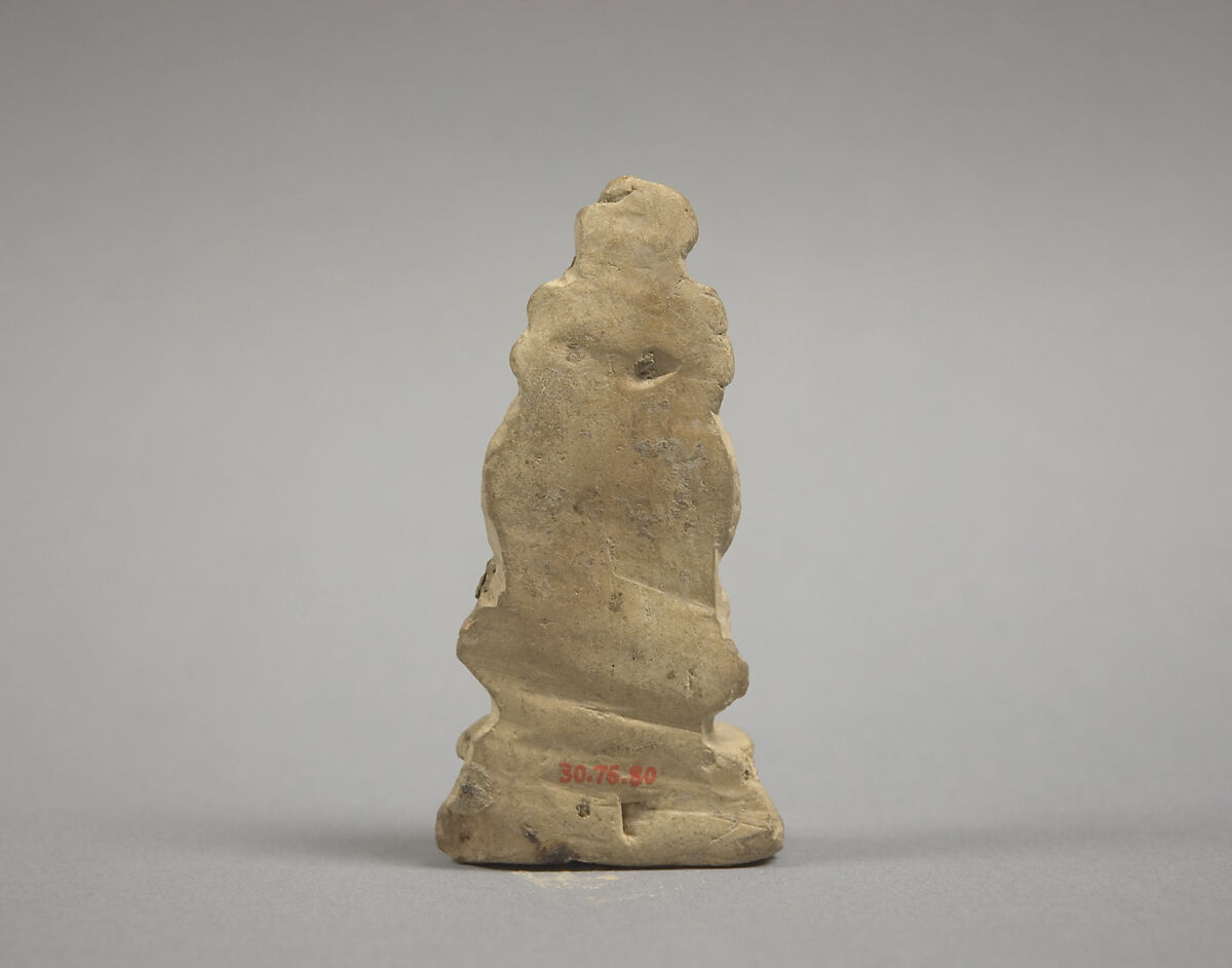 Figure of Guanyin with Parrot, Unglazed pottery, China