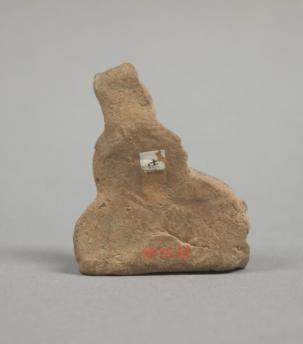 Figure of Luohan and Tiger, Unglazed pottery, China