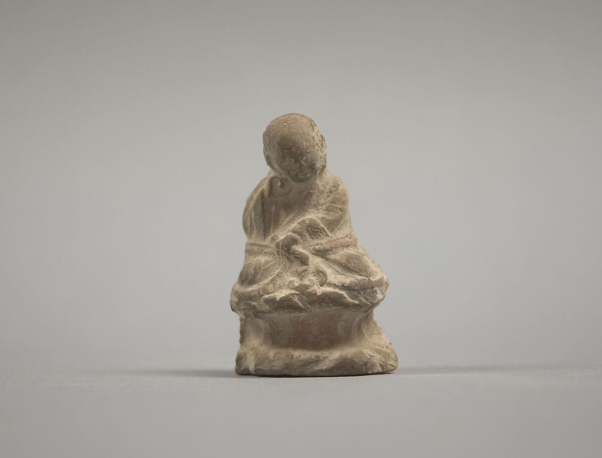 Figure of Luohan, Unglazed pottery, China 