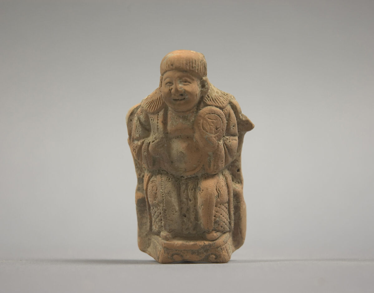 Figure of Luohan, Unglazed pottery, China 