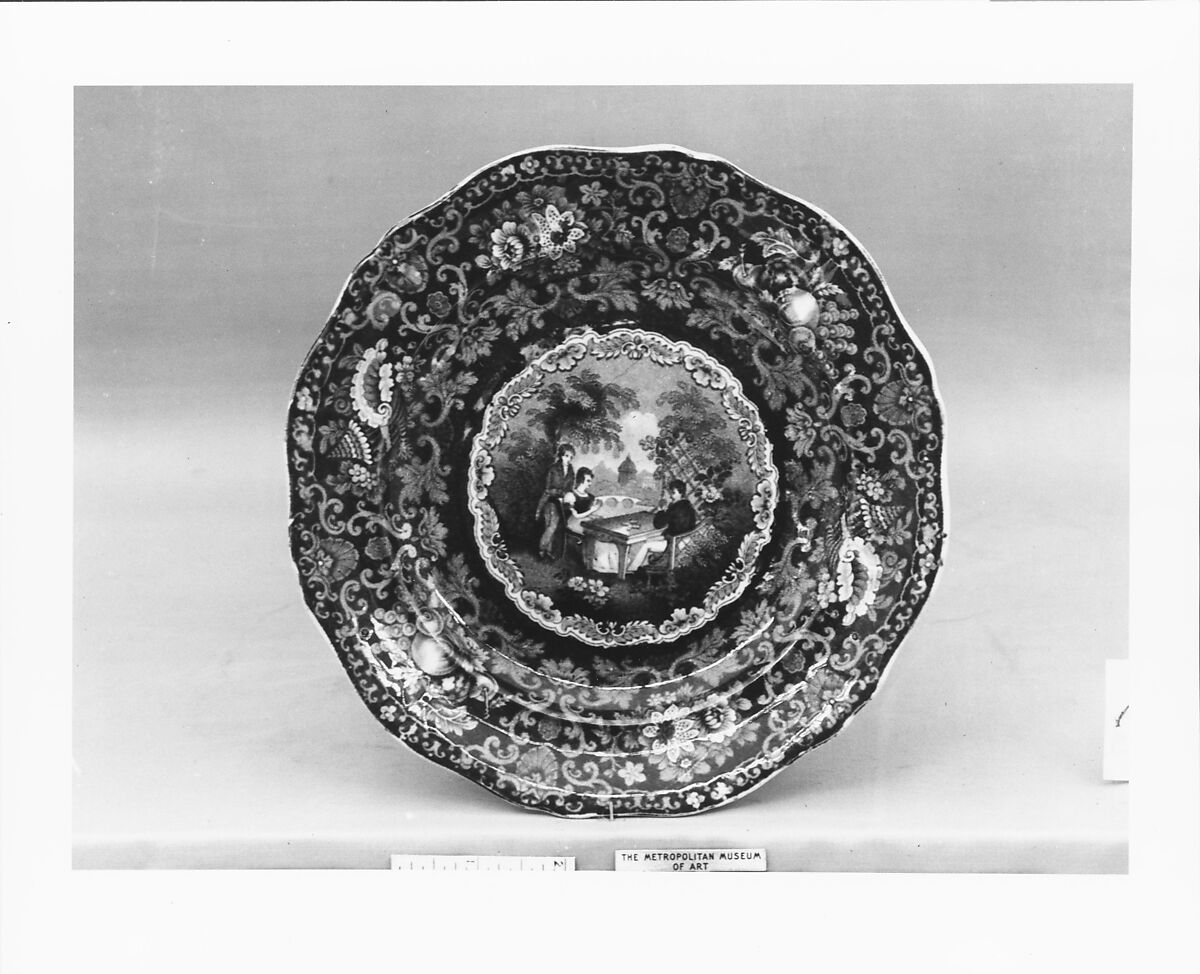Plate, Possibly Davenport (active 1794–1887), Earthenware, transfer-printed, British (American market) 